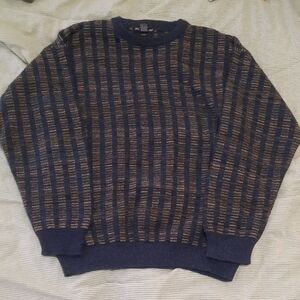 Prime Elements Blue And Yellow Vintage Sweater